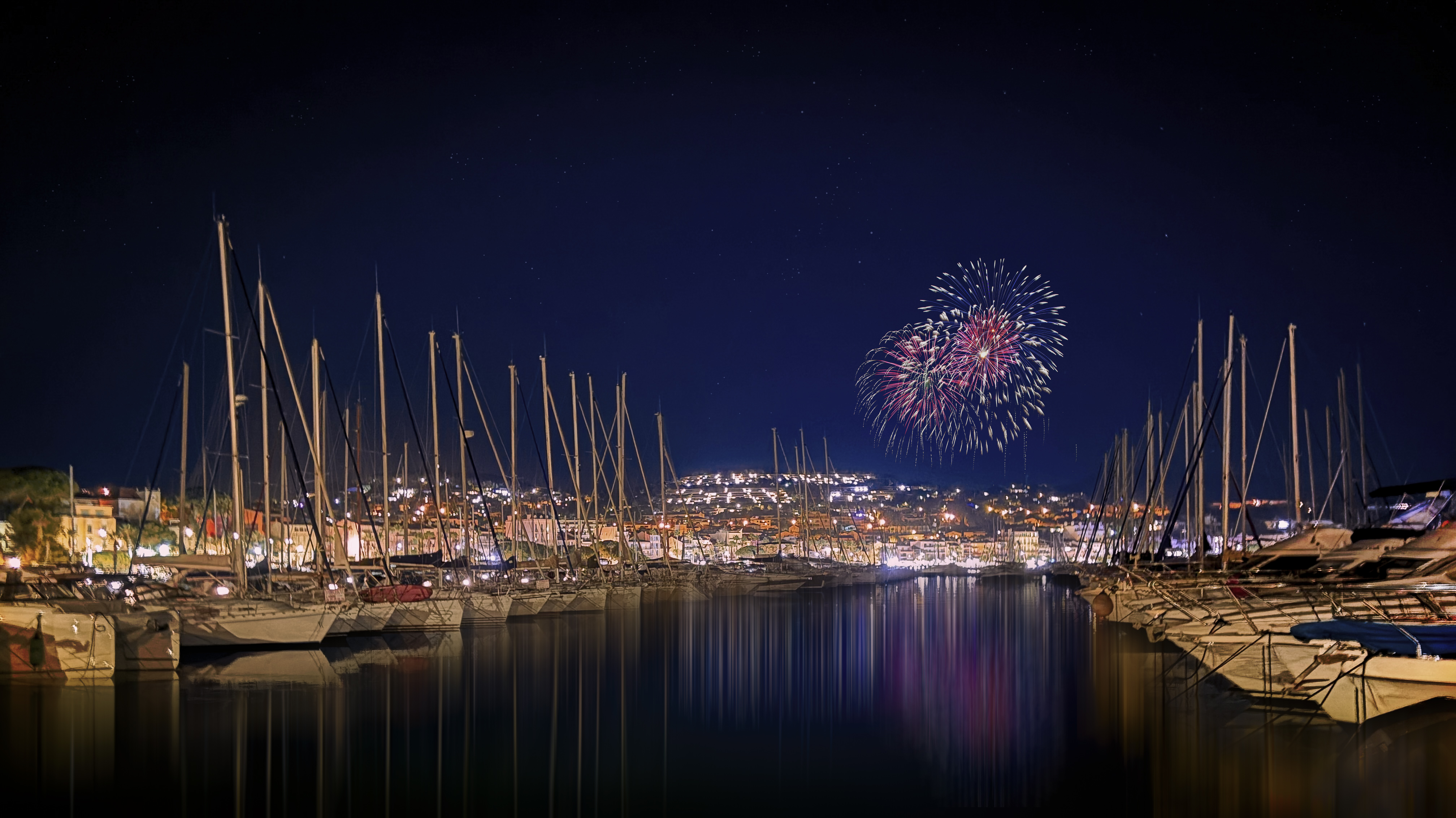 bandol port by night